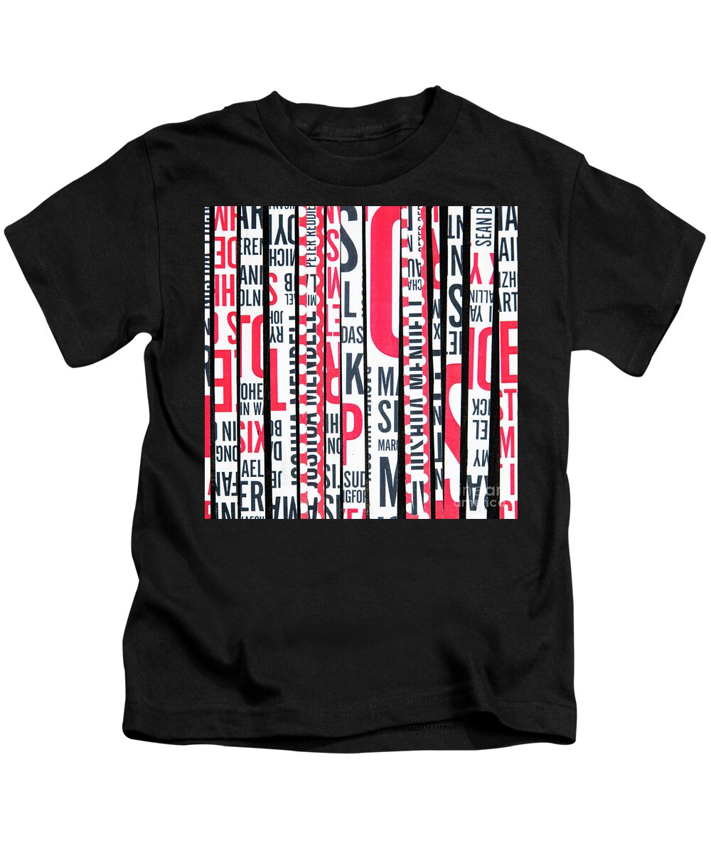 Haiku Kids T-Shirt featuring the mixed media Haiku in red and black by Elena Nosyreva