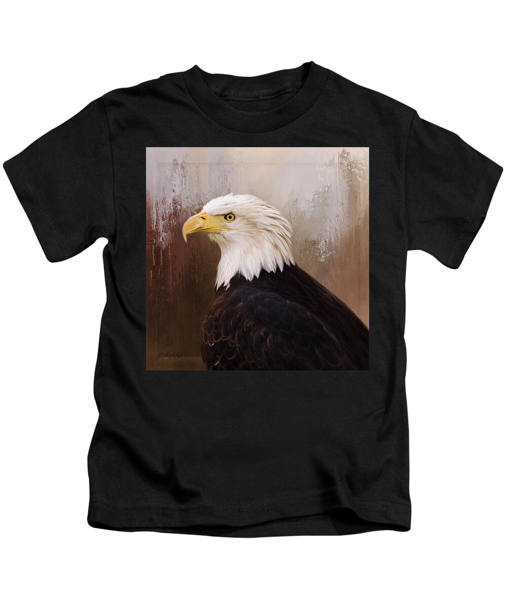 Hallmark Of Courage Kids T-Shirt featuring the painting Hallmark of Courage - Eagle Art by Jordan Blackstone