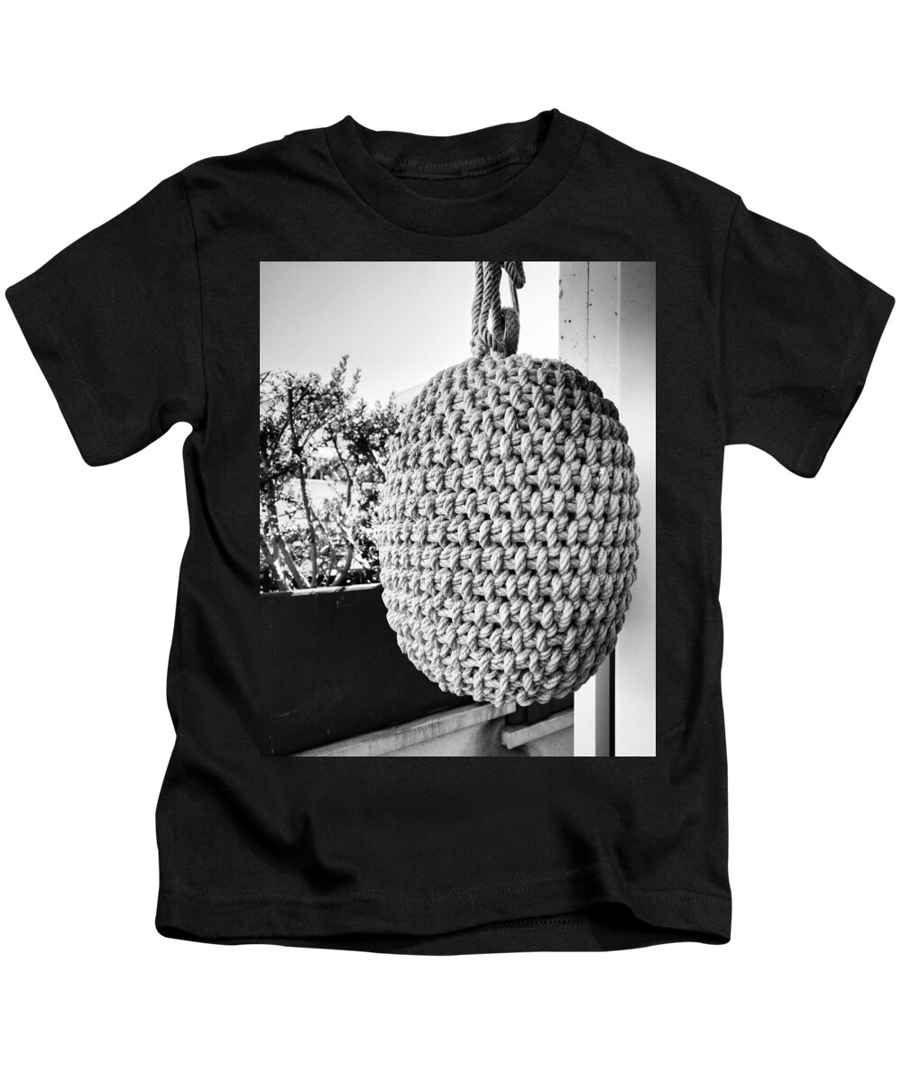 Buoy Kids T-Shirt featuring the photograph Handmade rope buoy by Agent Green Exposed