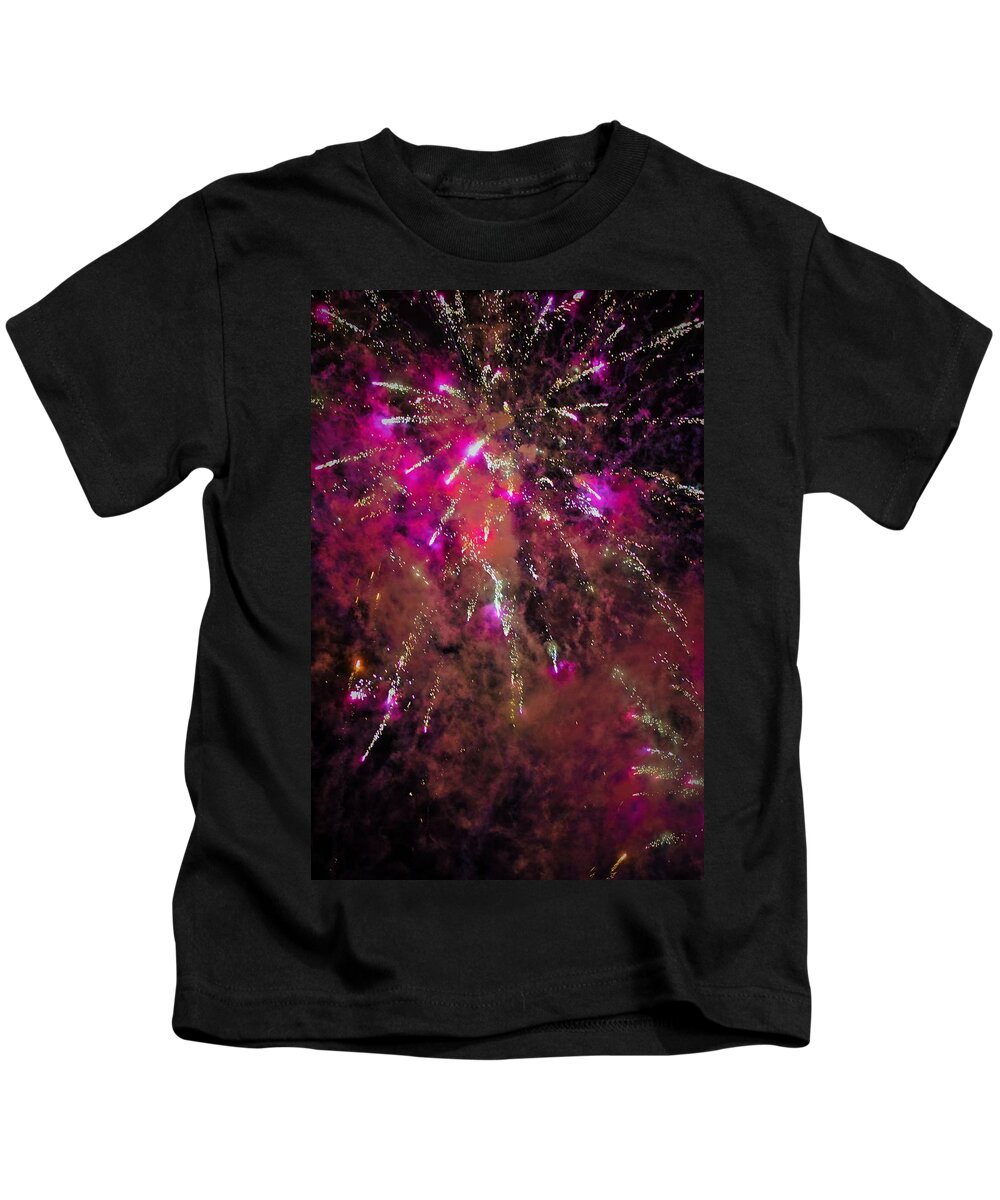 Fireworks Kids T-Shirt featuring the photograph Happy New Year Fireworks 7 by Mark Mitchell