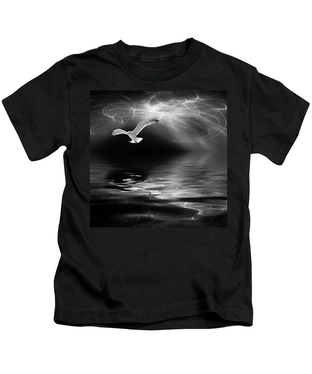 Digitalpainting Kids T-Shirt featuring the photograph Harbinger #1 by John Edwards