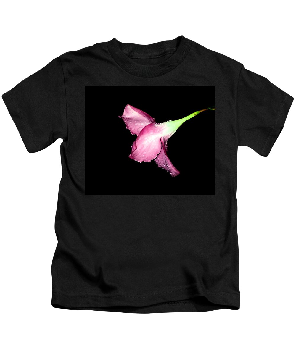 Landscape Kids T-Shirt featuring the photograph Hibiscus with Morning Dew by Morgan Carter