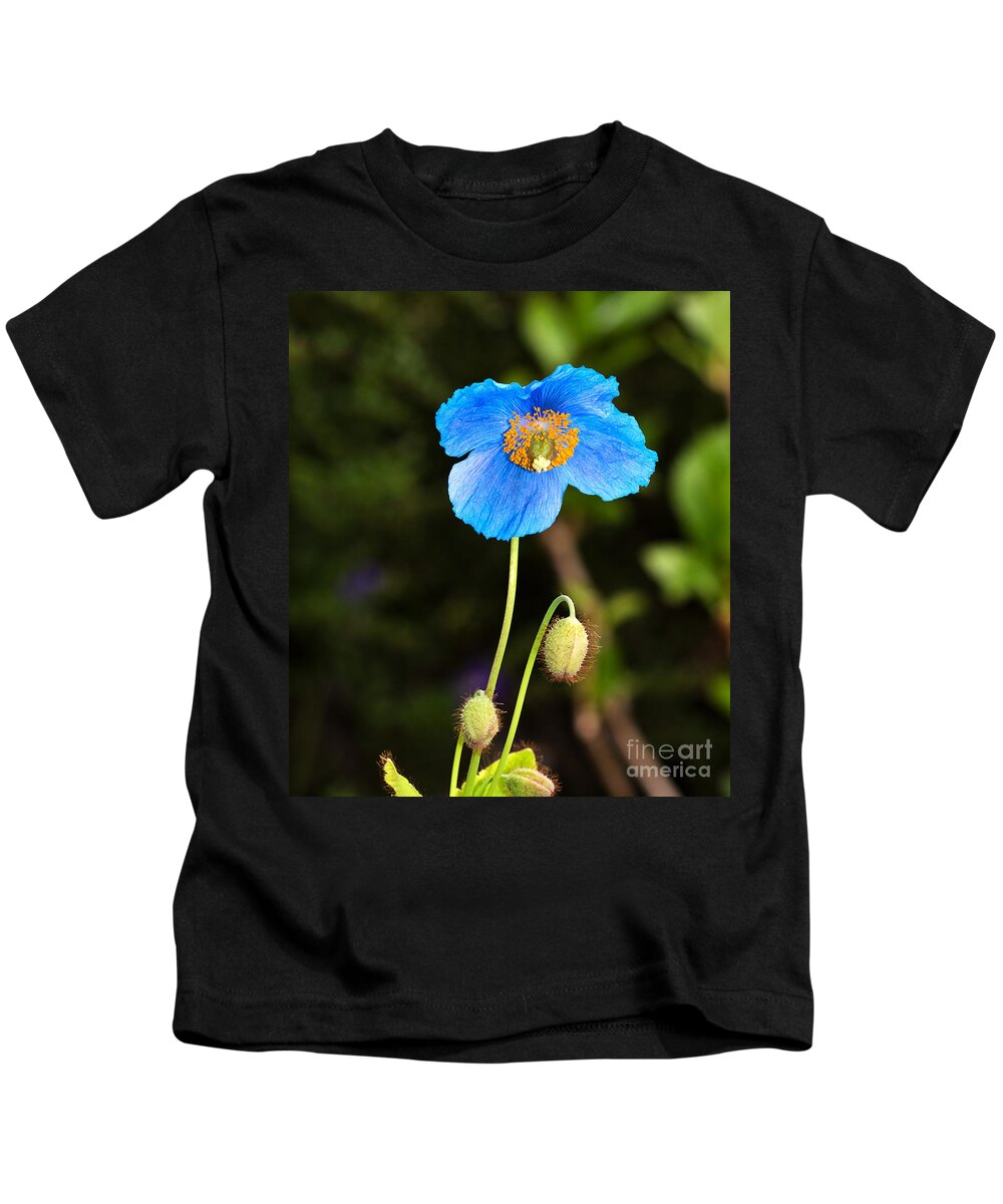 Flower Kids T-Shirt featuring the photograph Himalayan Blue Poppy by Louise Heusinkveld