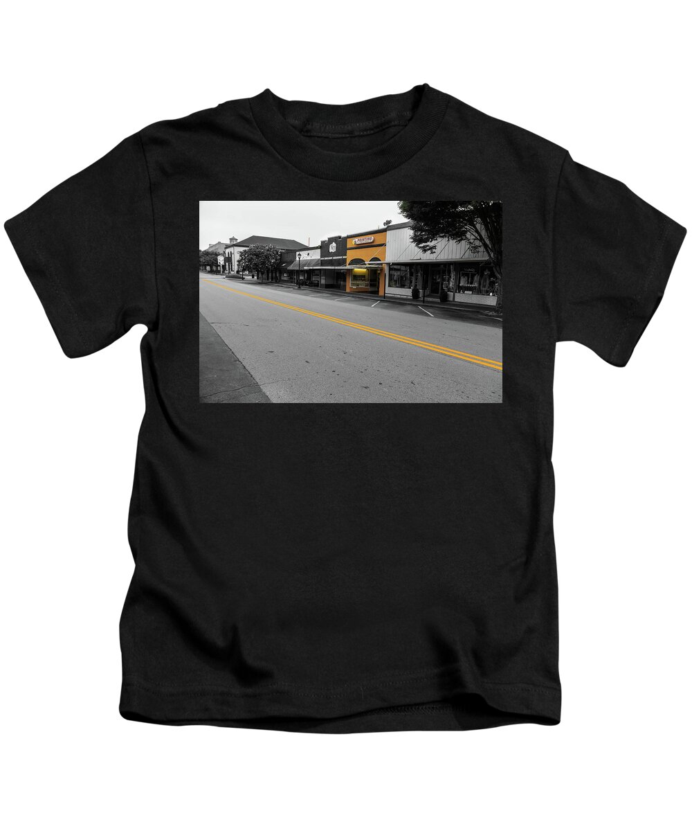Selective Color Kids T-Shirt featuring the photograph Historic Buford in selective color by Doug Camara