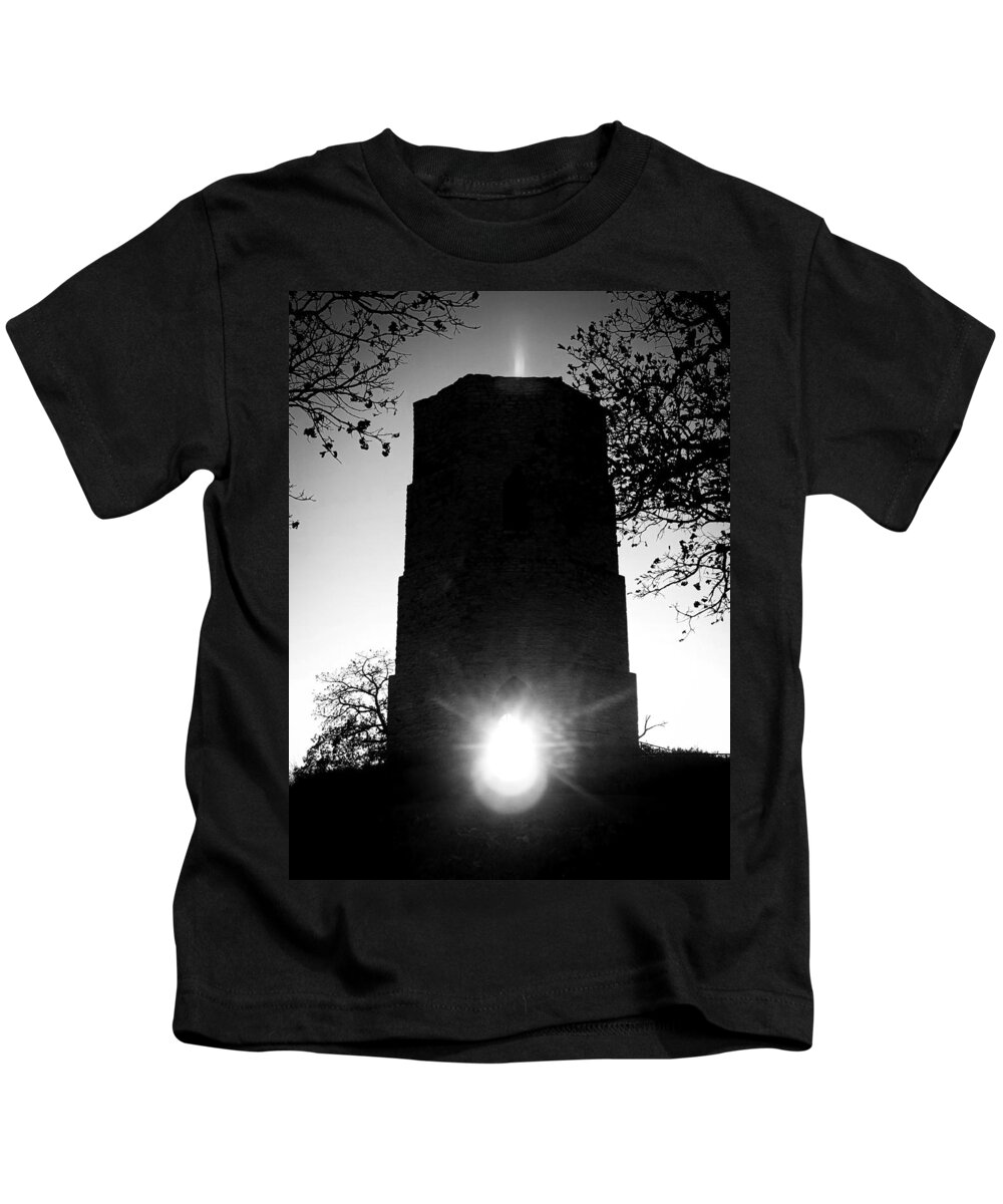 Light Kids T-Shirt featuring the photograph Historical Water Tower at Sunset by Viviana Nadowski