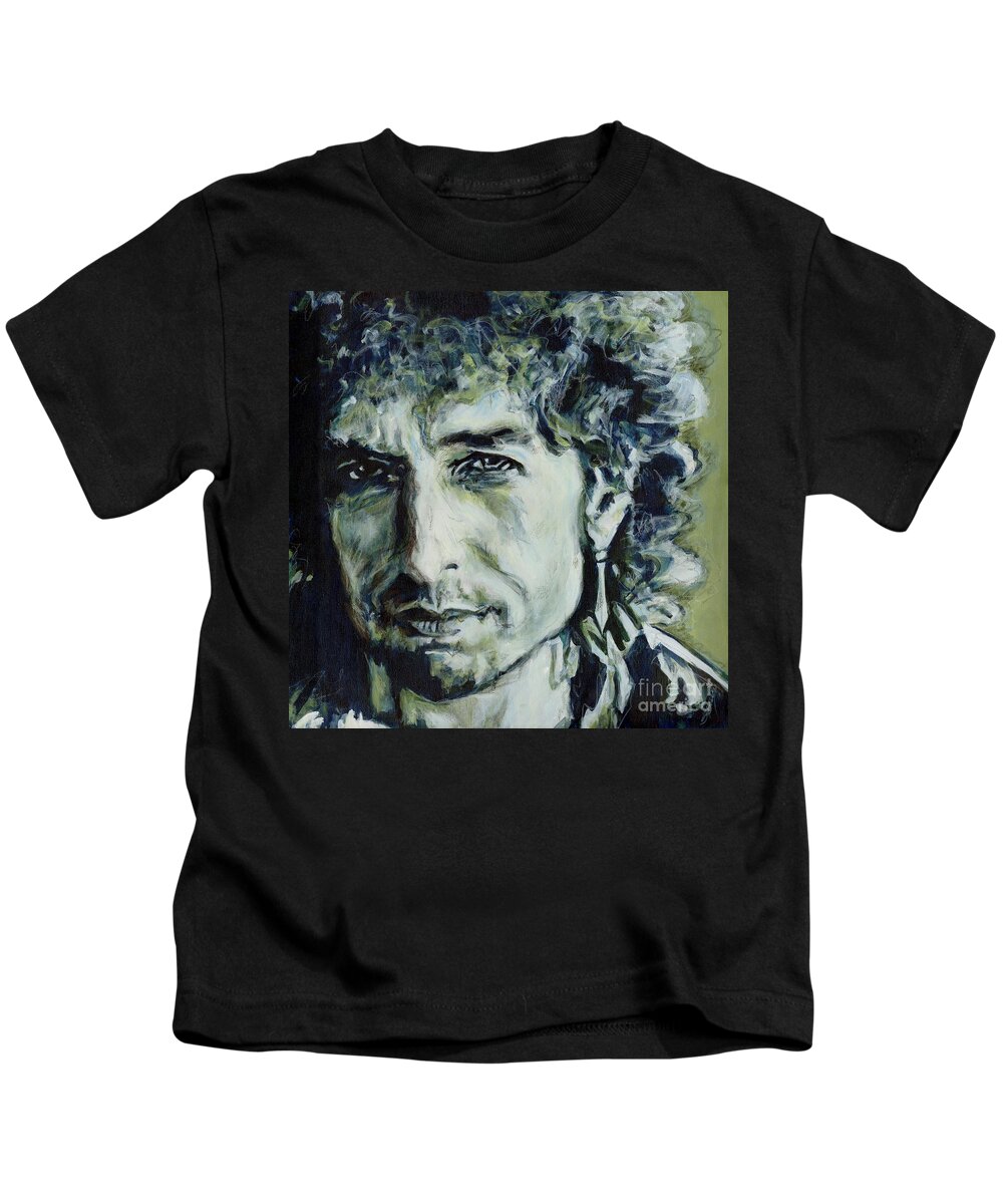 Bob Dylan Kids T-Shirt featuring the painting I Could Hold You For A Million Years. Bob Dylan by Tanya Filichkin