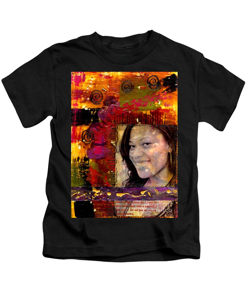 Wood Kids T-Shirt featuring the mixed media I Like COLORS  What About You by Angela L Walker