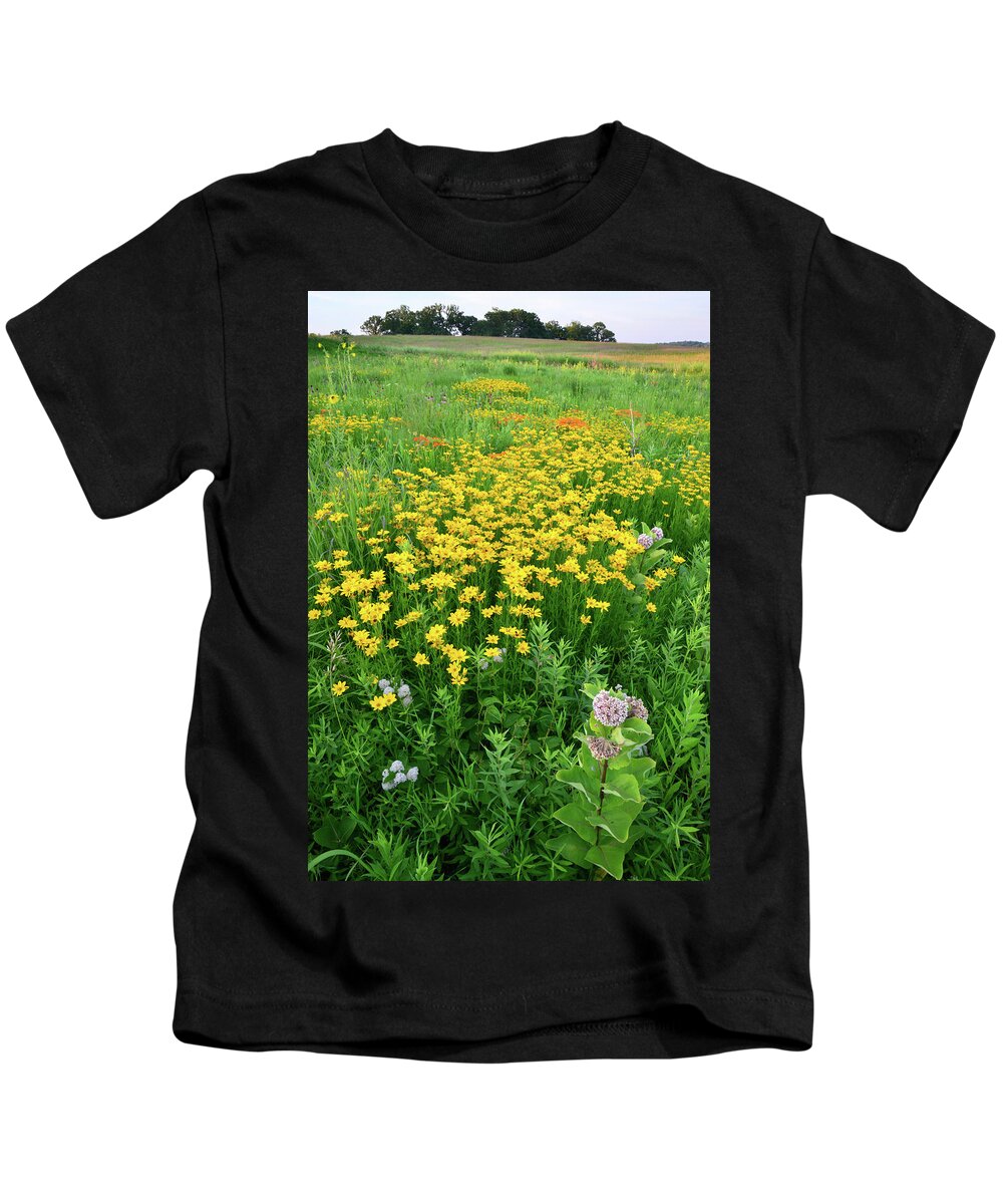 Illinois Kids T-Shirt featuring the photograph Illinois Prairie Wildflowers by Ray Mathis
