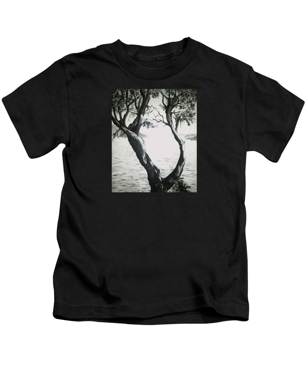 Nature Kids T-Shirt featuring the drawing Indralaya Madrona by Leizel Grant