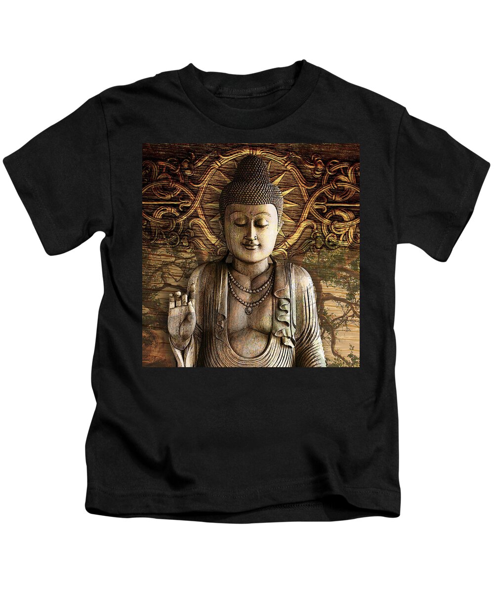 Buddha Kids T-Shirt featuring the digital art Intentional Bliss by Christopher Beikmann