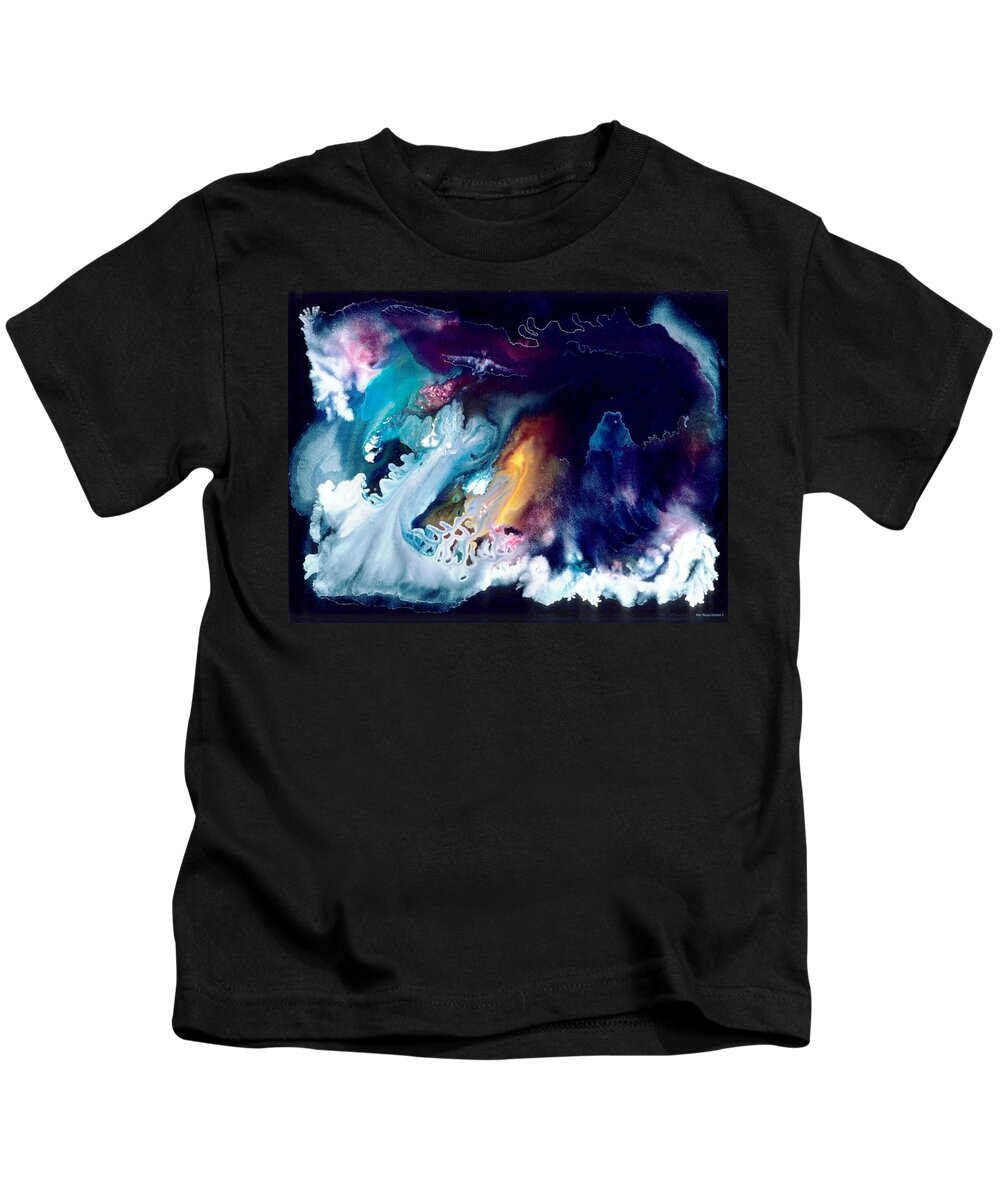 Spiritual Kids T-Shirt featuring the painting Interstellar Fusion by Lee Pantas
