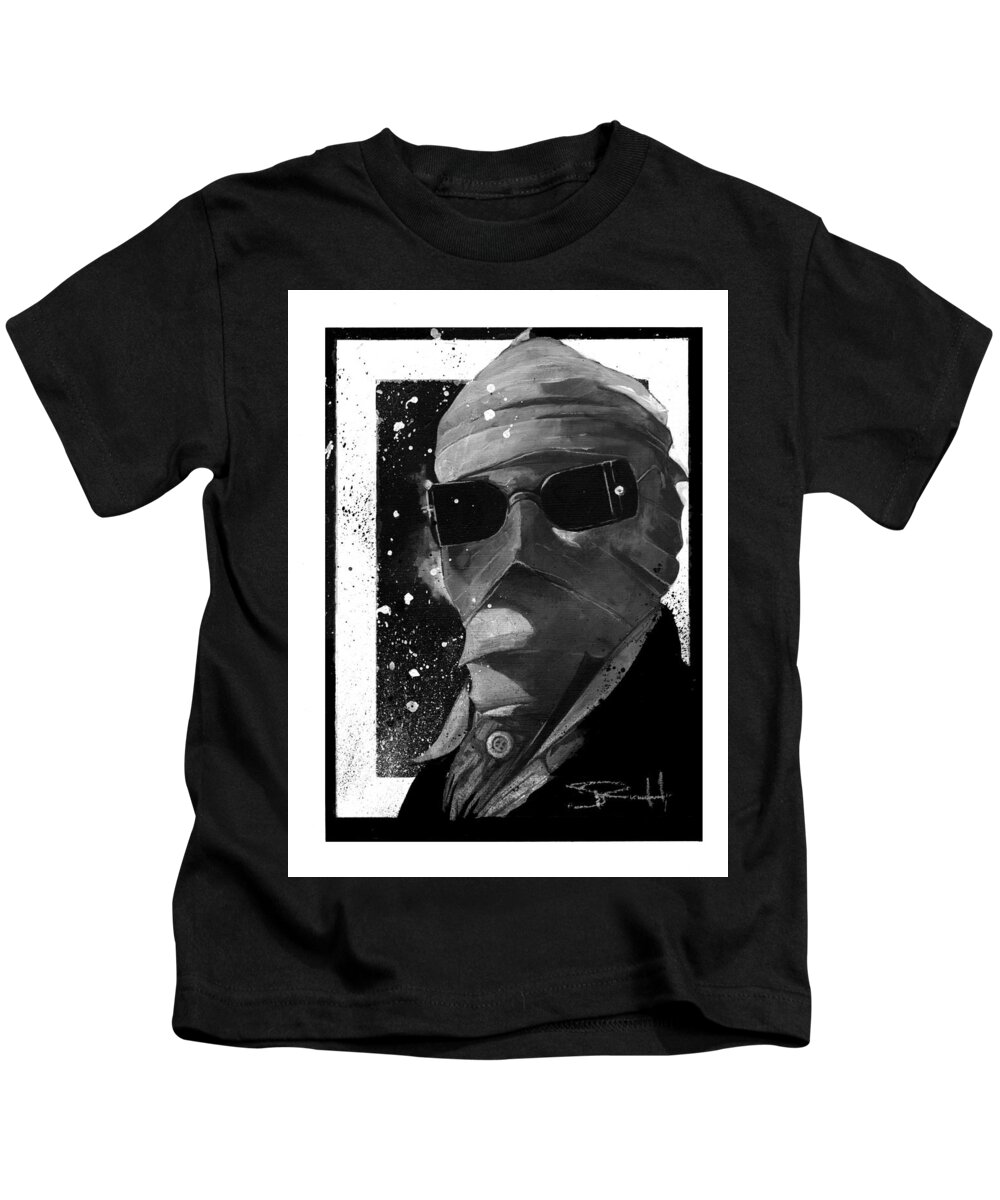 Universal Studios Art Kids T-Shirt featuring the painting Invisible Man by Sean Parnell