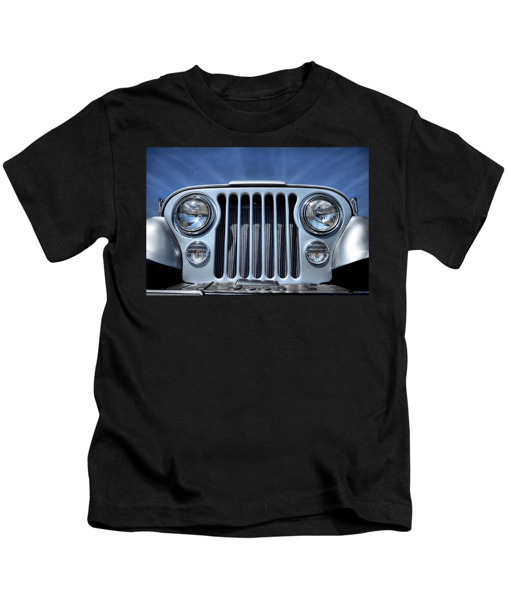 Jeep Kids T-Shirt featuring the photograph Jeep Life - Blue Sky CJ by Luke Moore