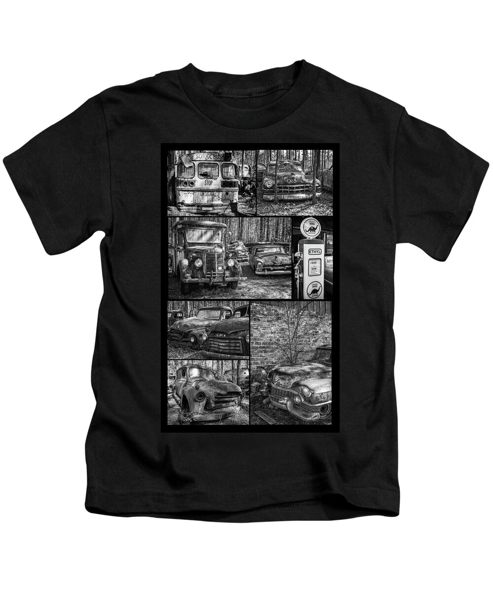Cars Kids T-Shirt featuring the photograph Junk Yard Cars by Matthew Pace