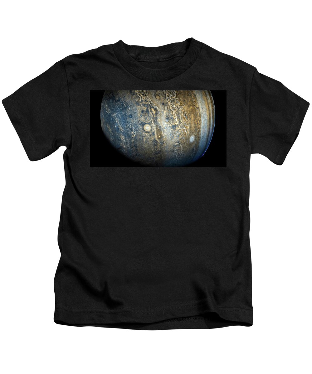 Juno Kids T-Shirt featuring the photograph Jupiter and Its Stunning Southern Hemisphere by Eric Glaser