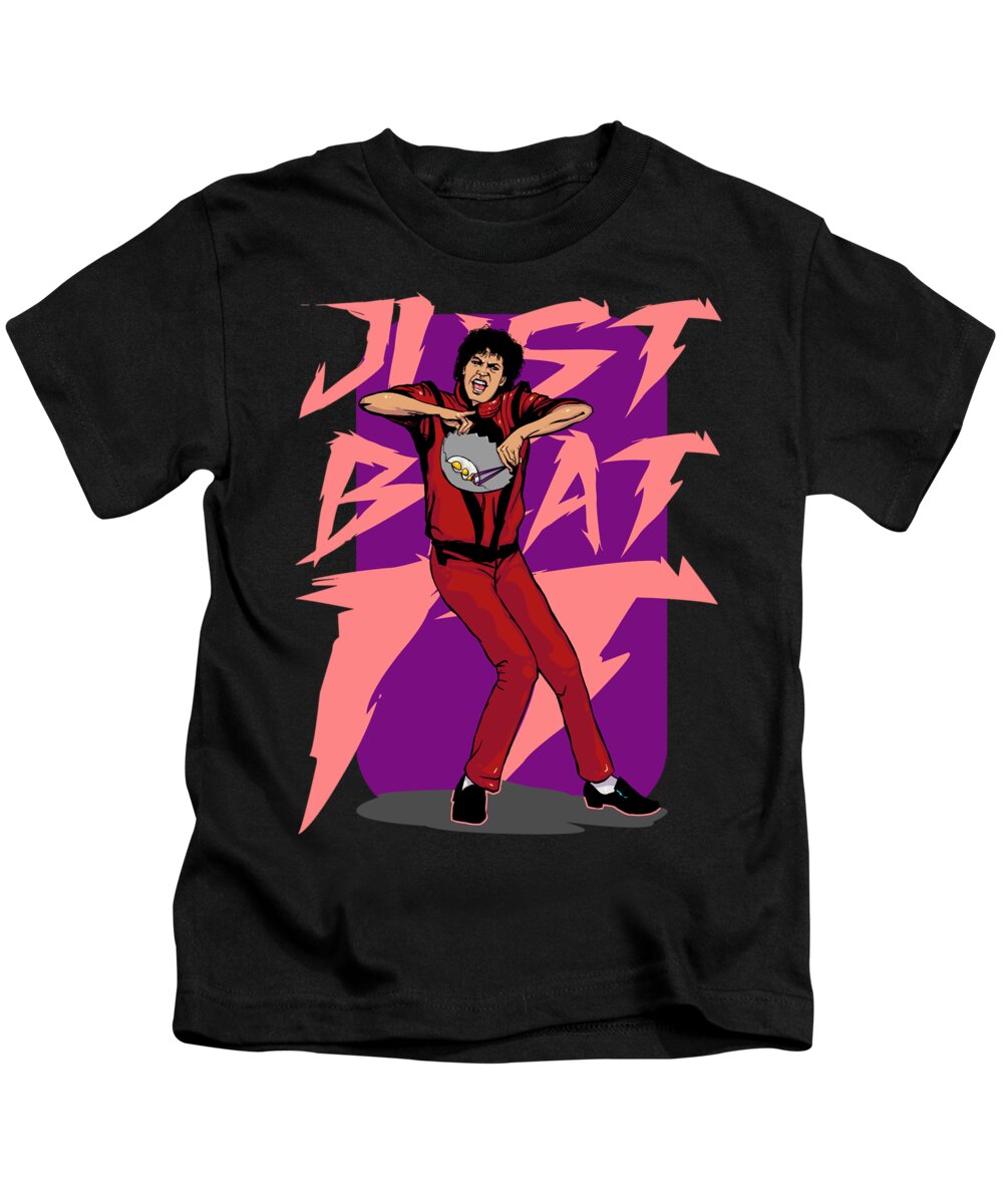 Michael Jackson Kids T-Shirt featuring the painting Just Beat It by Jason Wright