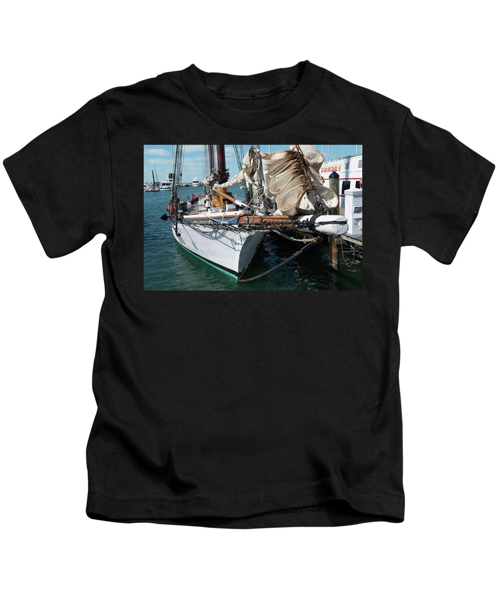 Florida Kids T-Shirt featuring the photograph Key West Appledore Sailboat by Dennis Dame
