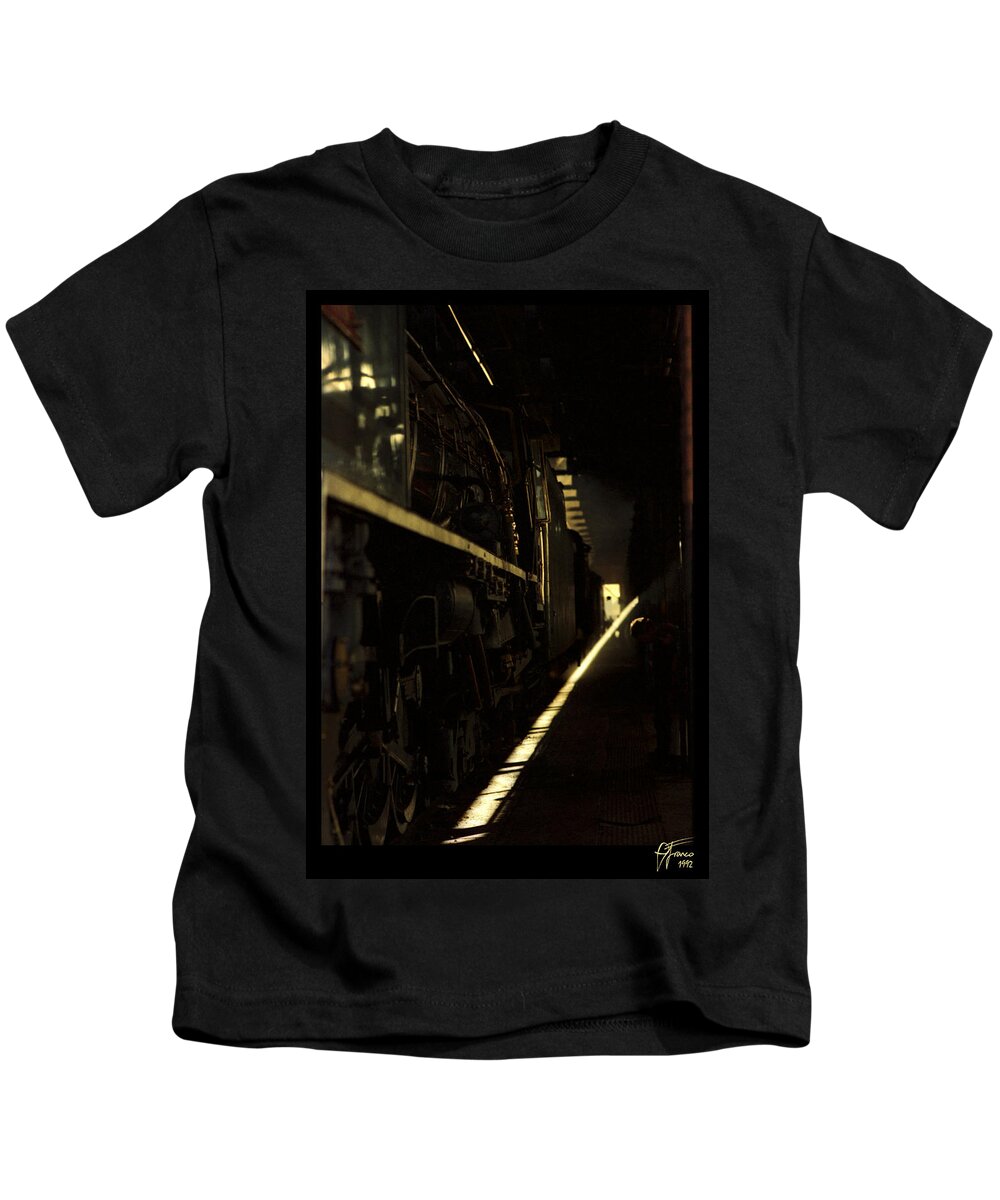 Kimberley Kids T-Shirt featuring the photograph Kimberley Steam Train Depot 1992 by Vincent Franco