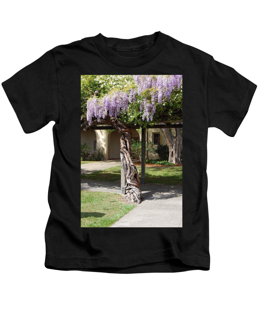 Wisteria Kids T-Shirt featuring the photograph Knarled Wisteria by Carolyn Donnell