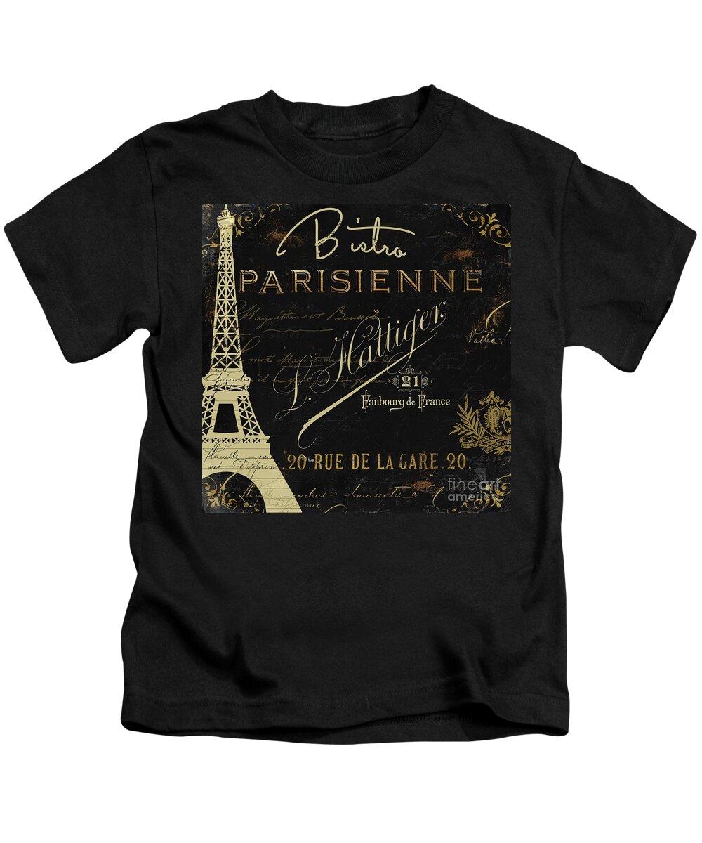Eiffel Tower Kids T-Shirt featuring the painting La Cuisine VI by Mindy Sommers