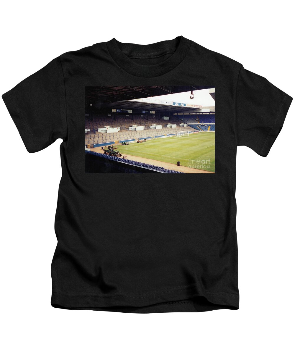 Leeds United Kids T-Shirt featuring the photograph Leeds - Elland Road - The Kop 3 - 1993 by Legendary Football Grounds