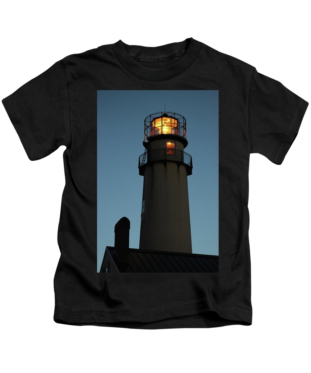 Lighthouse Kids T-Shirt featuring the photograph Lighthouse Aglow by Robert Banach