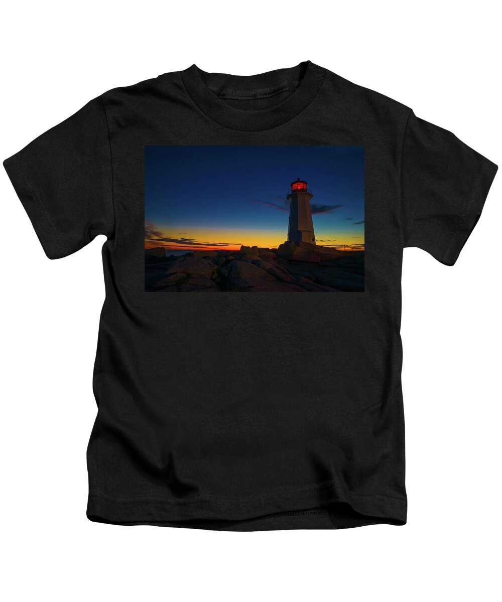 Lighthouse Kids T-Shirt featuring the photograph Lighthouse Sunset by Prince Andre Faubert