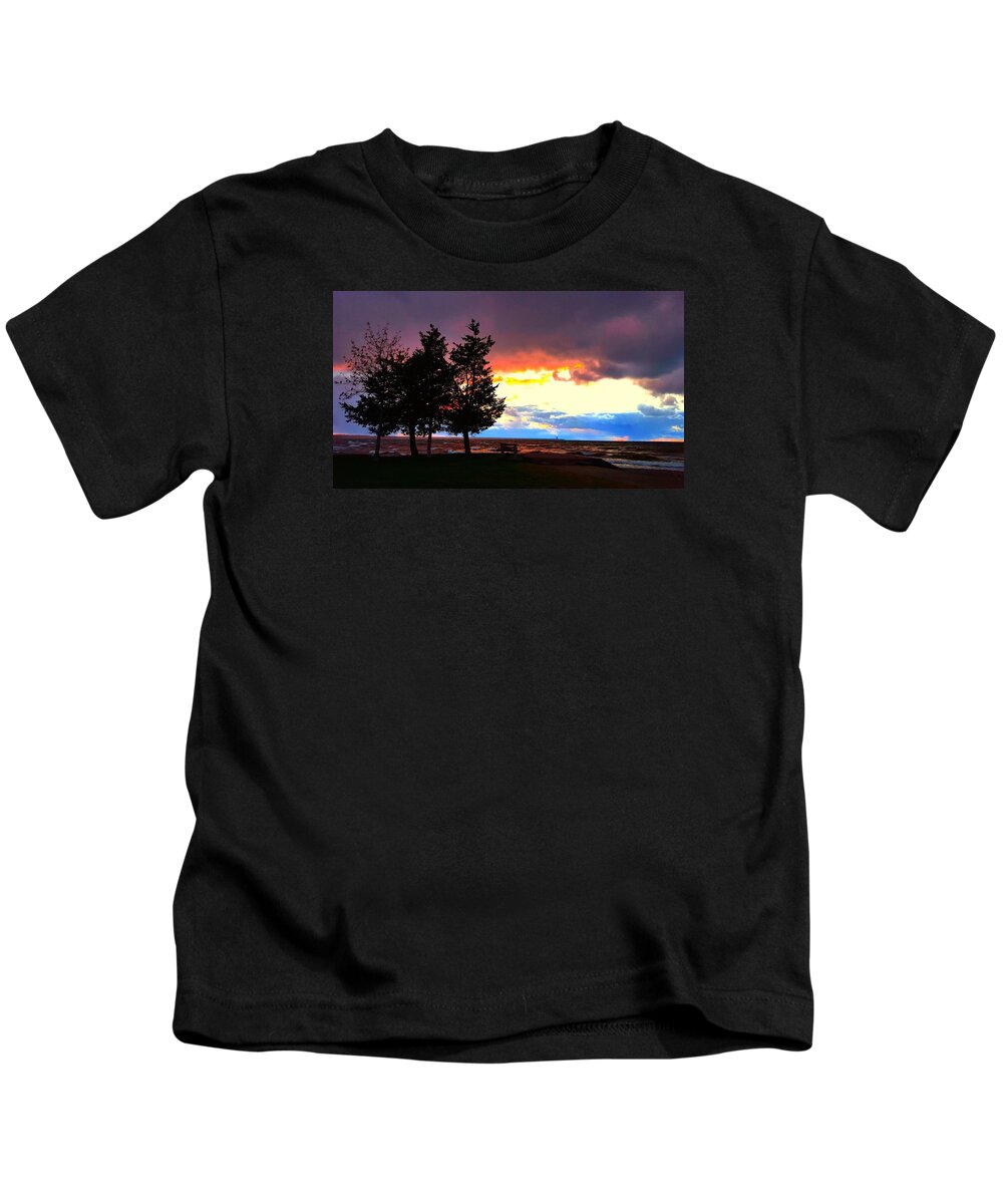 Lake Kids T-Shirt featuring the photograph Lingering Light by Dani McEvoy