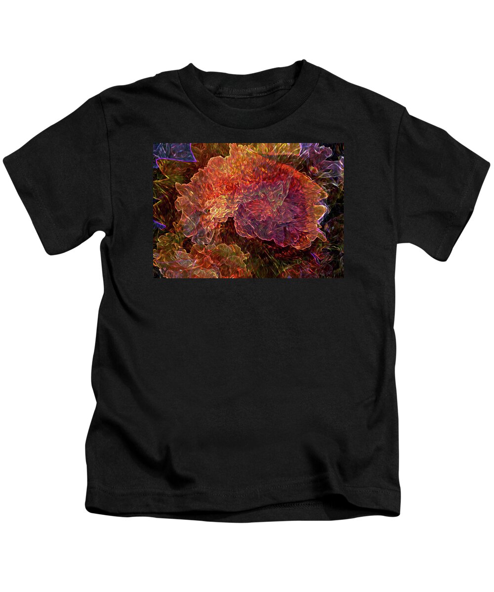 Sunflower Kids T-Shirt featuring the digital art Lost in the Flowers by Lynda Lehmann