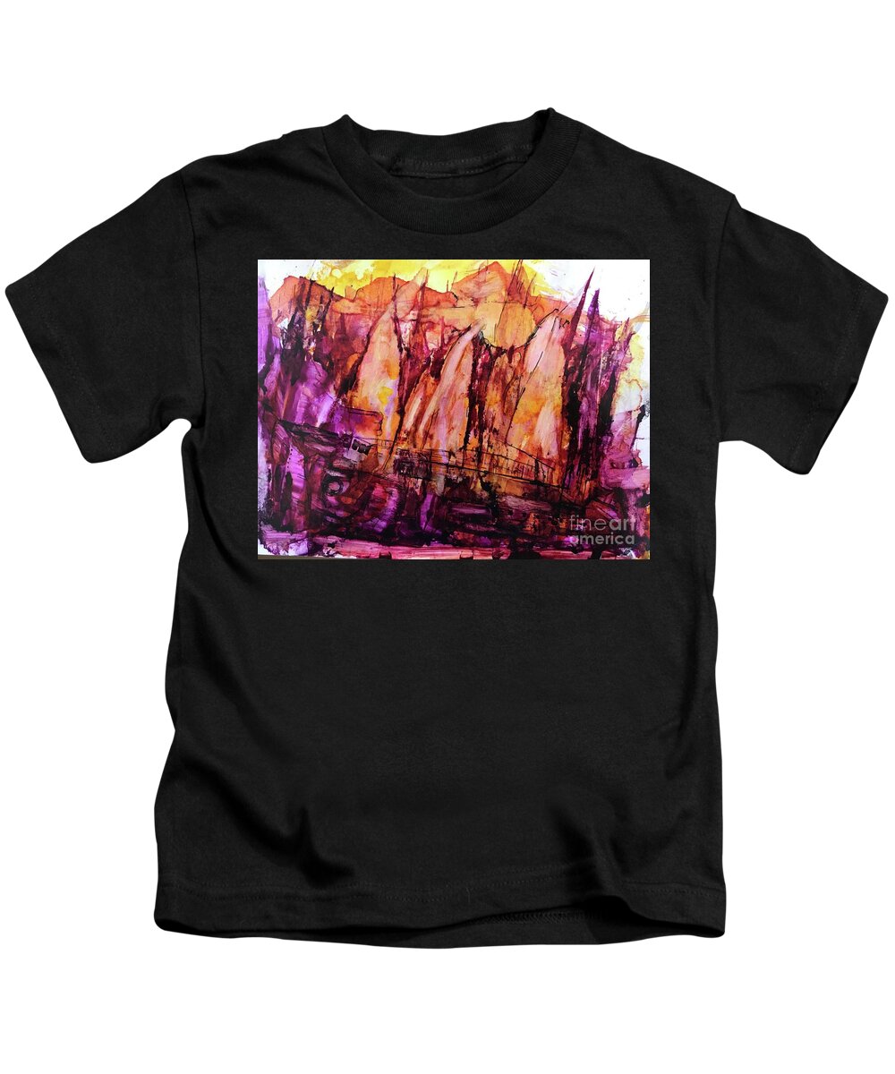 Lost Kids T-Shirt featuring the painting Lost by Patty Donoghue