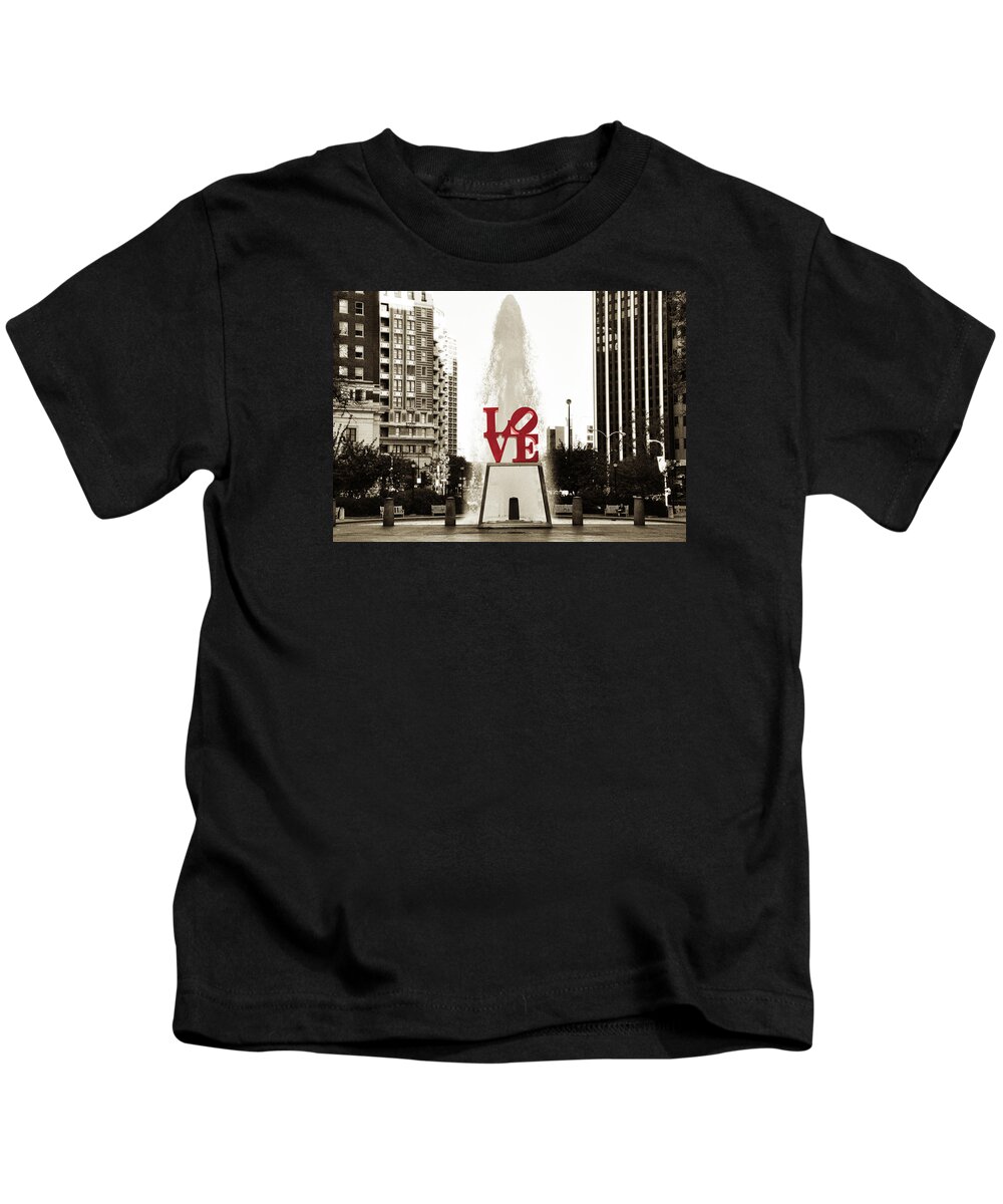 #faatoppicks Kids T-Shirt featuring the photograph Love in Philadelphia by Bill Cannon