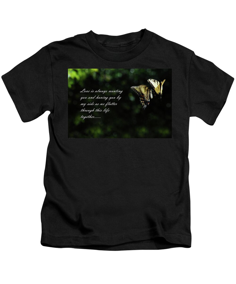 Butterfly Kids T-Shirt featuring the photograph Love is always... by Lori Tambakis