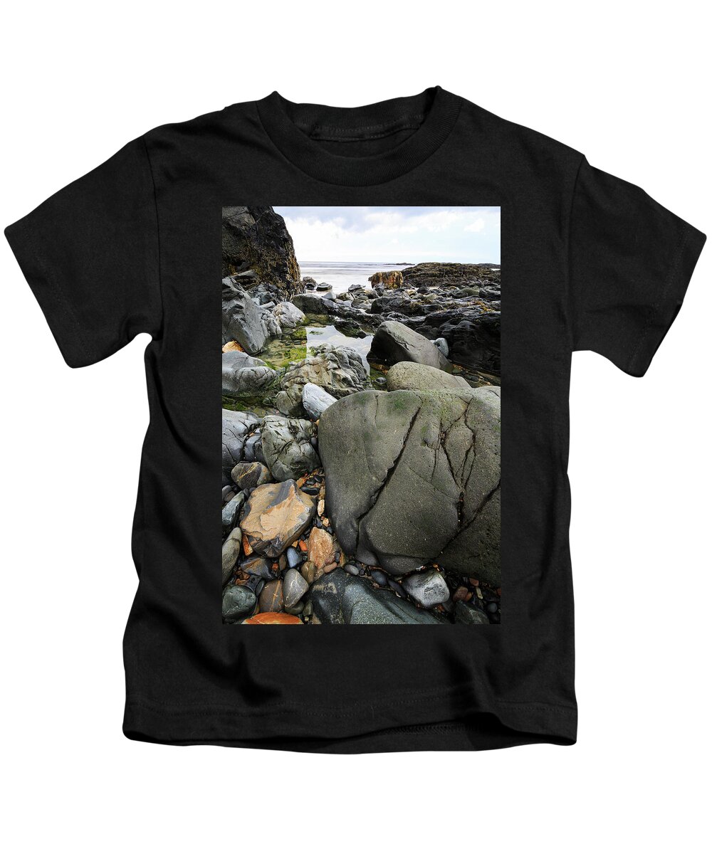 Maine Kids T-Shirt featuring the photograph Love of Rocks by Natalie Rotman Cote