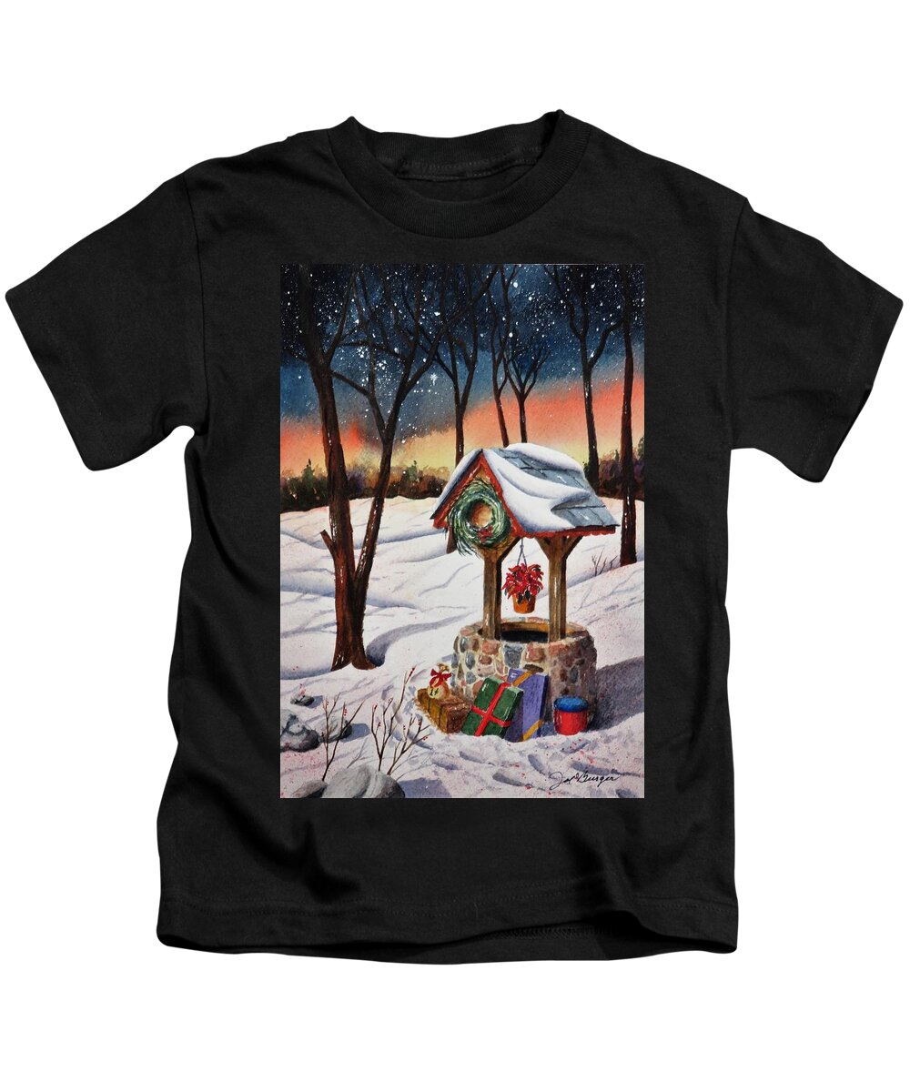 Wishing Well Kids T-Shirt featuring the painting Lucky Star by Joseph Burger