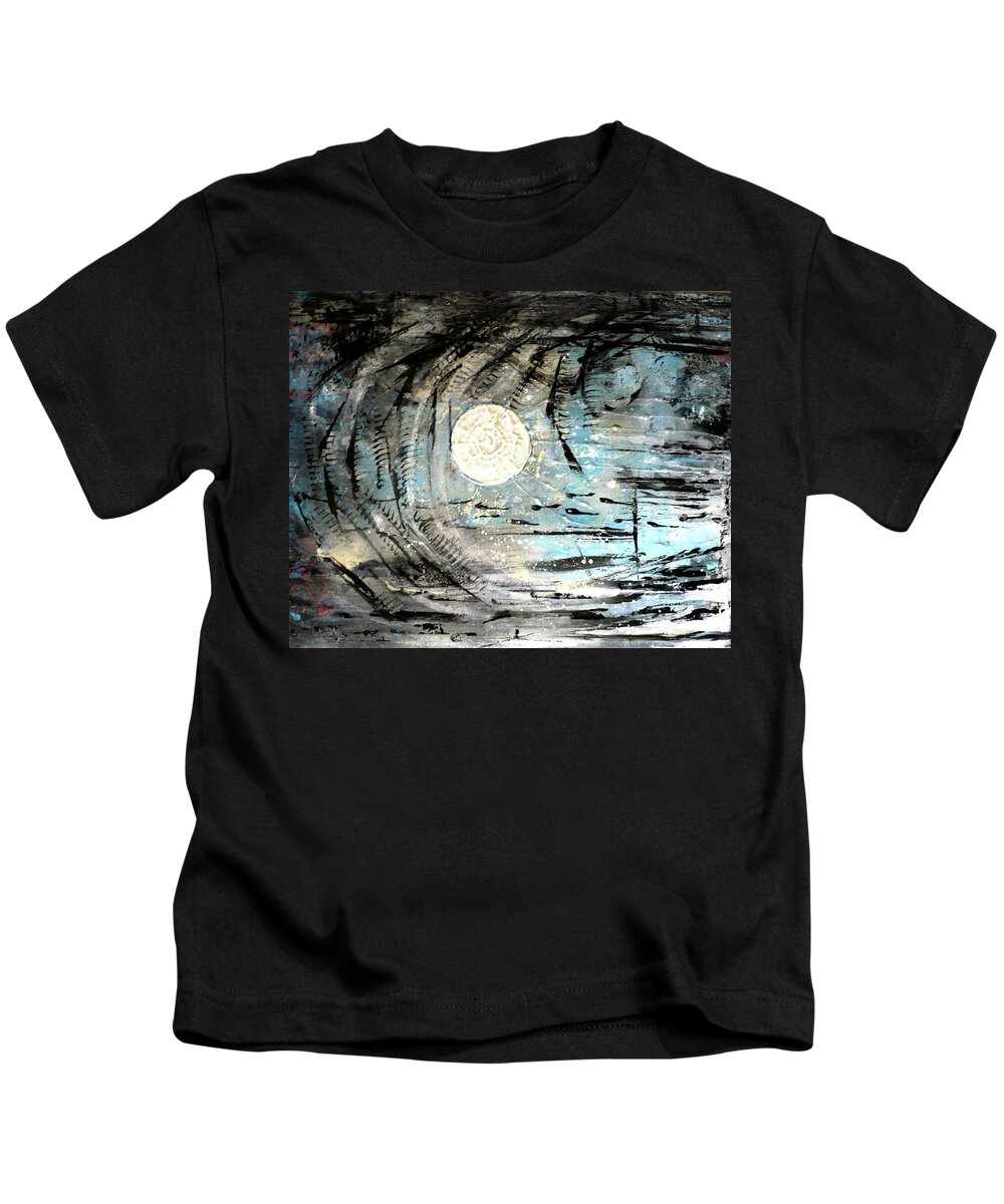 Luna Kids T-Shirt featuring the painting Luna by 'REA' Gallery