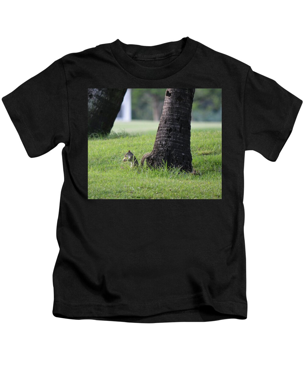 Squirrel Kids T-Shirt featuring the photograph Lunch Time? by Arlin Harder