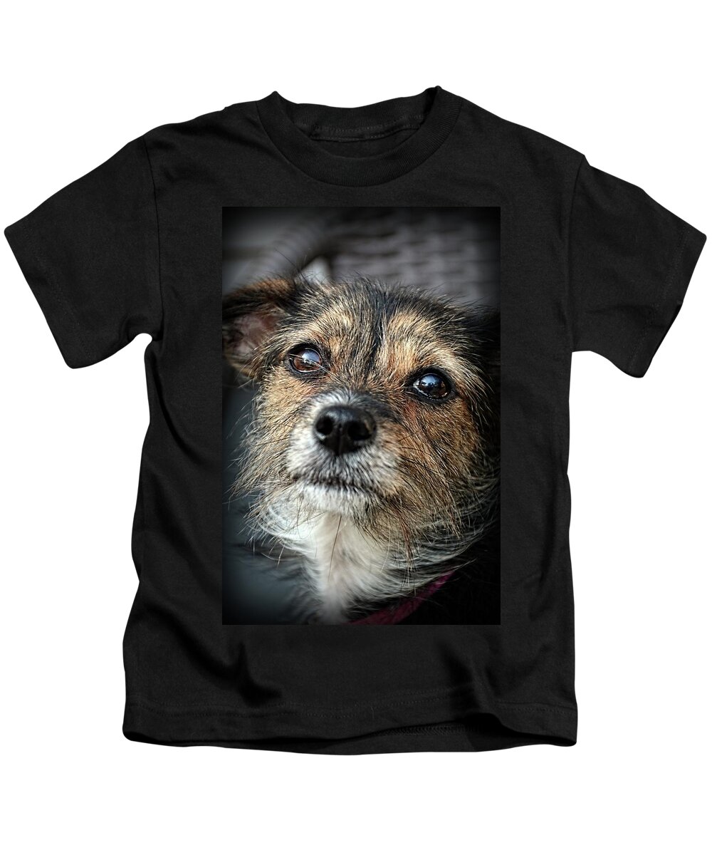 Dogs Kids T-Shirt featuring the photograph Maggie by Angie Tirado