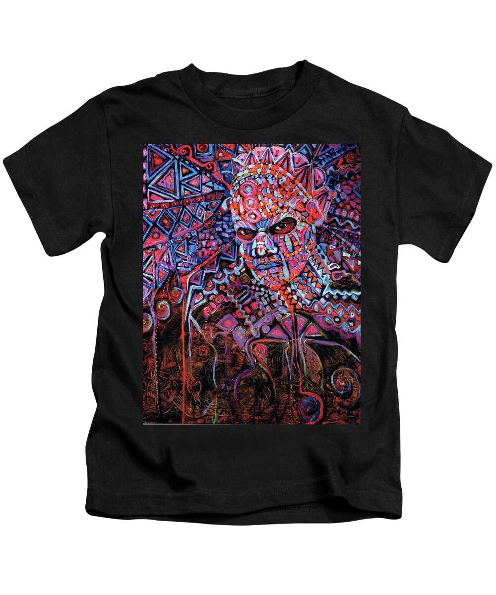 Mask Kids T-Shirt featuring the painting Masque Number 5 by Cora Marshall