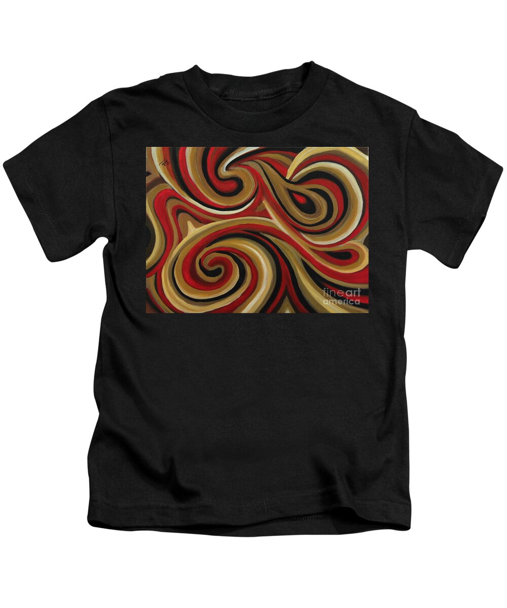 Swirl Kids T-Shirt featuring the painting Melting Pool by Preethi Mathialagan