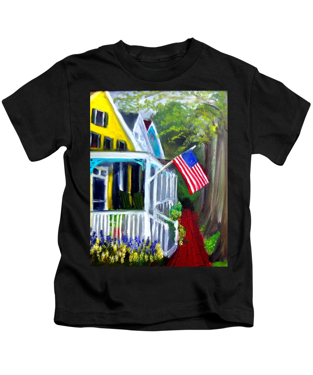 Flag Kids T-Shirt featuring the painting Memorial Day by Katy Hawk