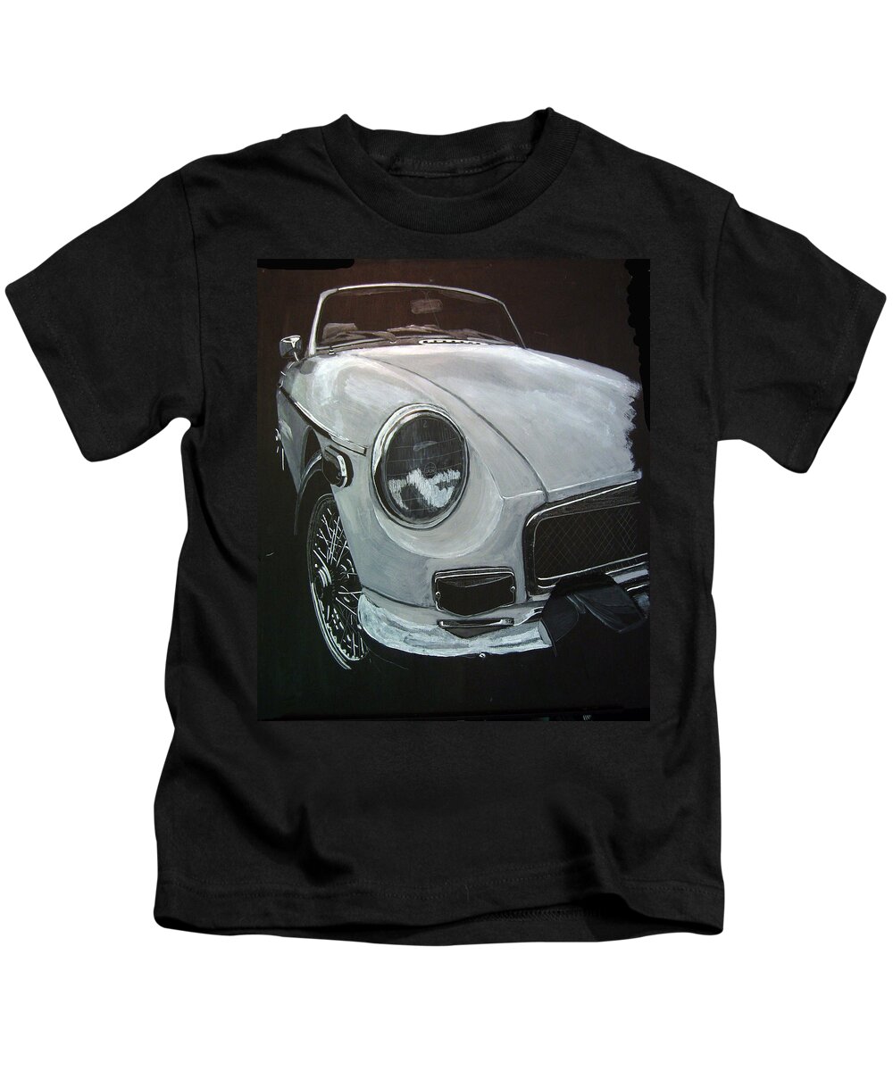 Mgb Kids T-Shirt featuring the painting MGB by Richard Le Page