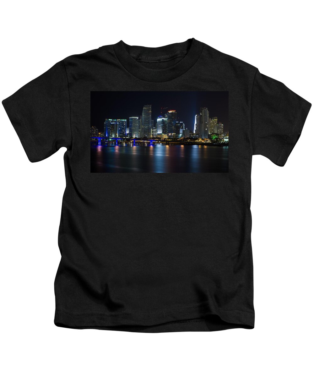 Architecture Kids T-Shirt featuring the photograph Miami Downtown Skyline by Raul Rodriguez