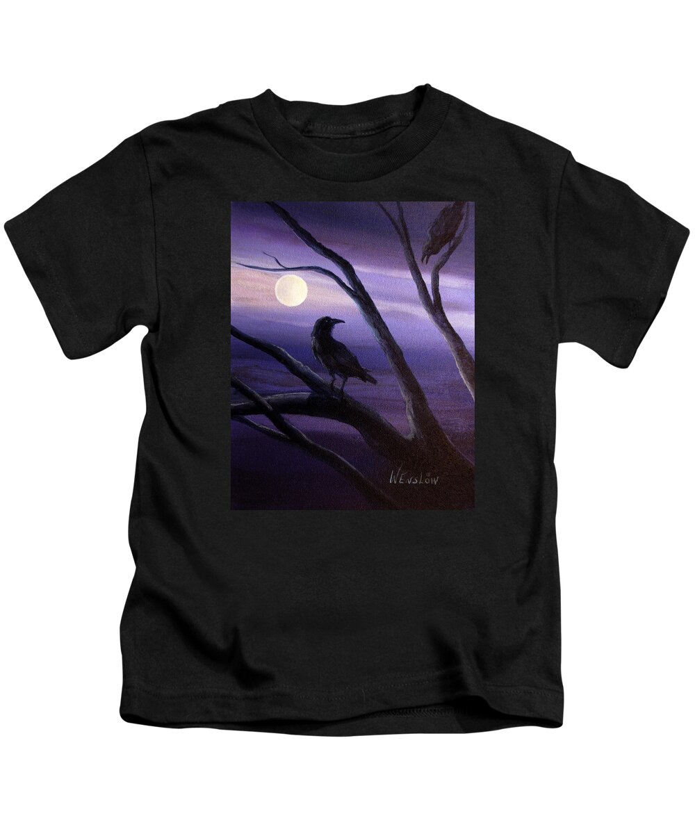 Landscape Kids T-Shirt featuring the painting Midnight by Wayne Enslow