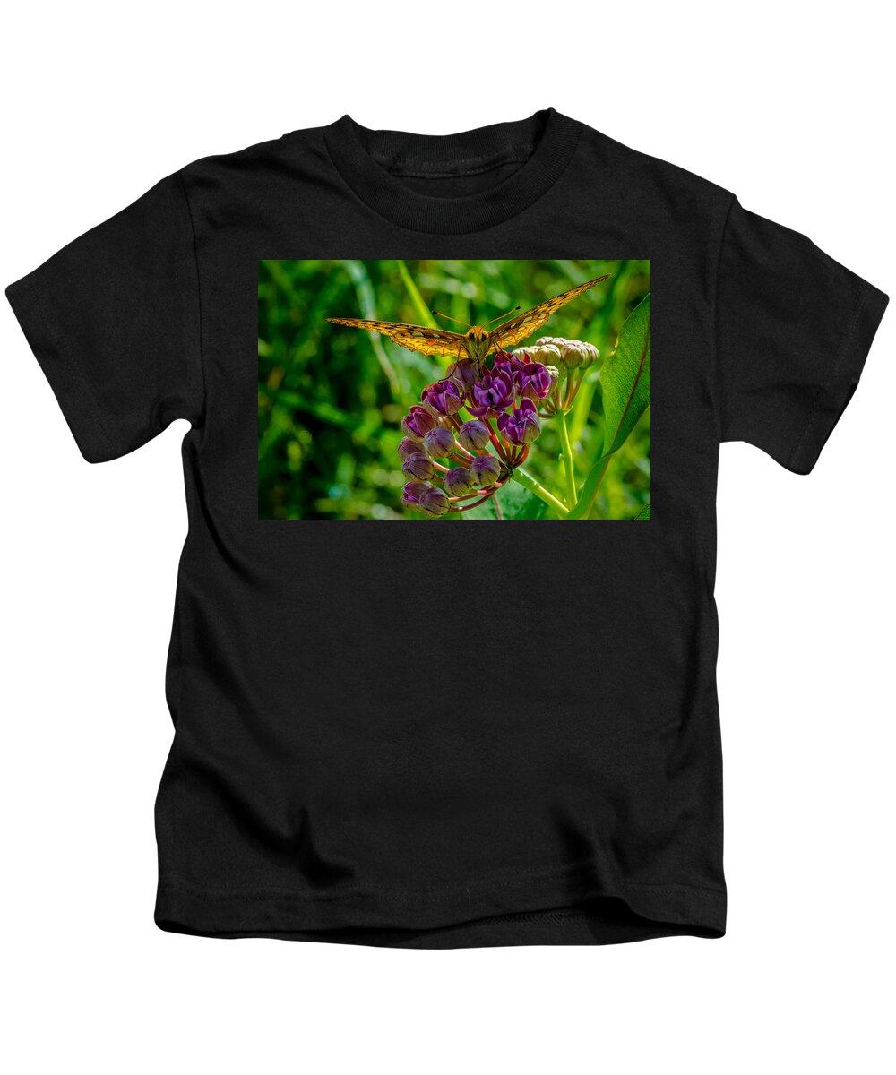 Insect Kids T-Shirt featuring the photograph Milkweed Buffet by Jeff Phillippi