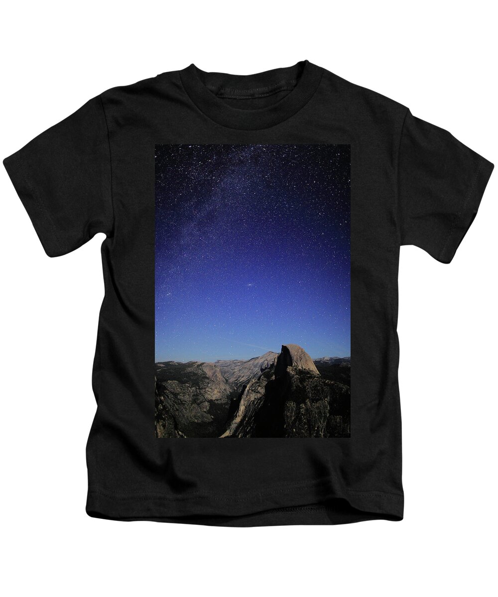 Milky Way Kids T-Shirt featuring the photograph Milky Way Over Half Dome by Rick Berk