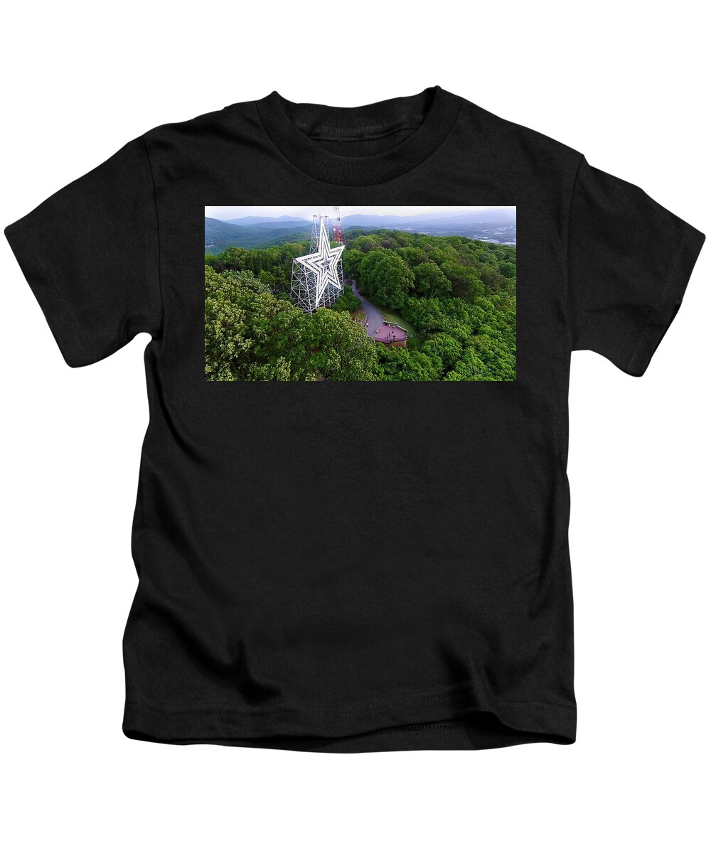 Mill Mountain Kids T-Shirt featuring the photograph Mill Mountain 3 by Star City SkyCams