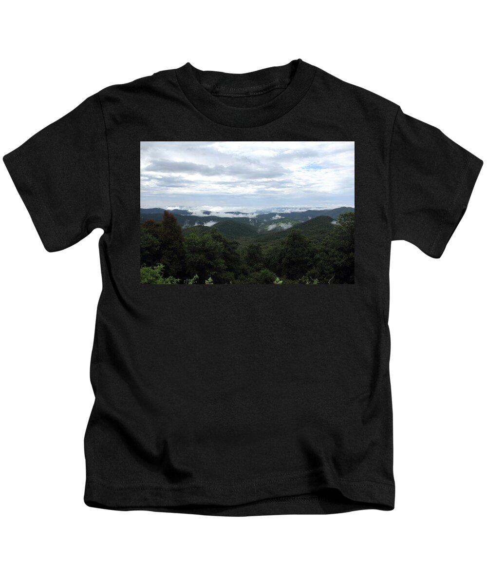Mountain View Kids T-Shirt featuring the photograph Mills River Valley View by Allen Nice-Webb