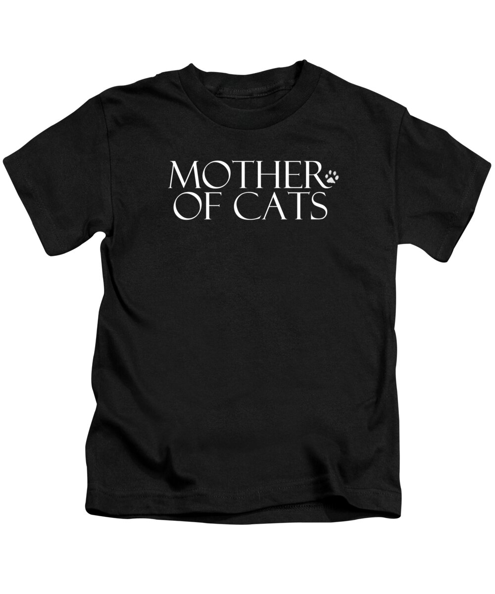 Cat Kids T-Shirt featuring the digital art Mother of Cats- by Linda Woods by Linda Woods