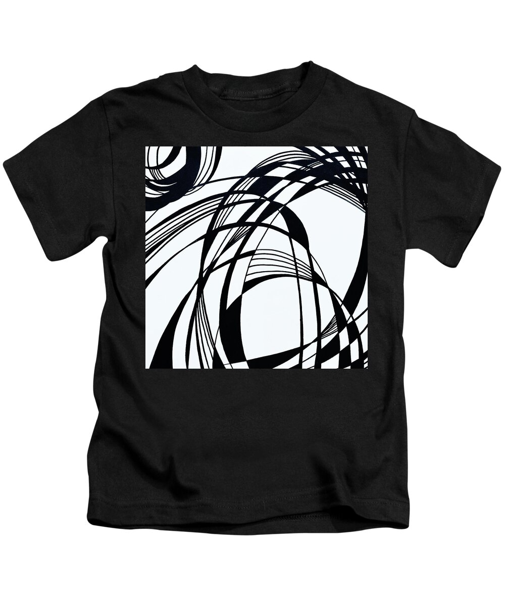 Mountain Kids T-Shirt featuring the drawing Mountainscape by Lynellen Nielsen