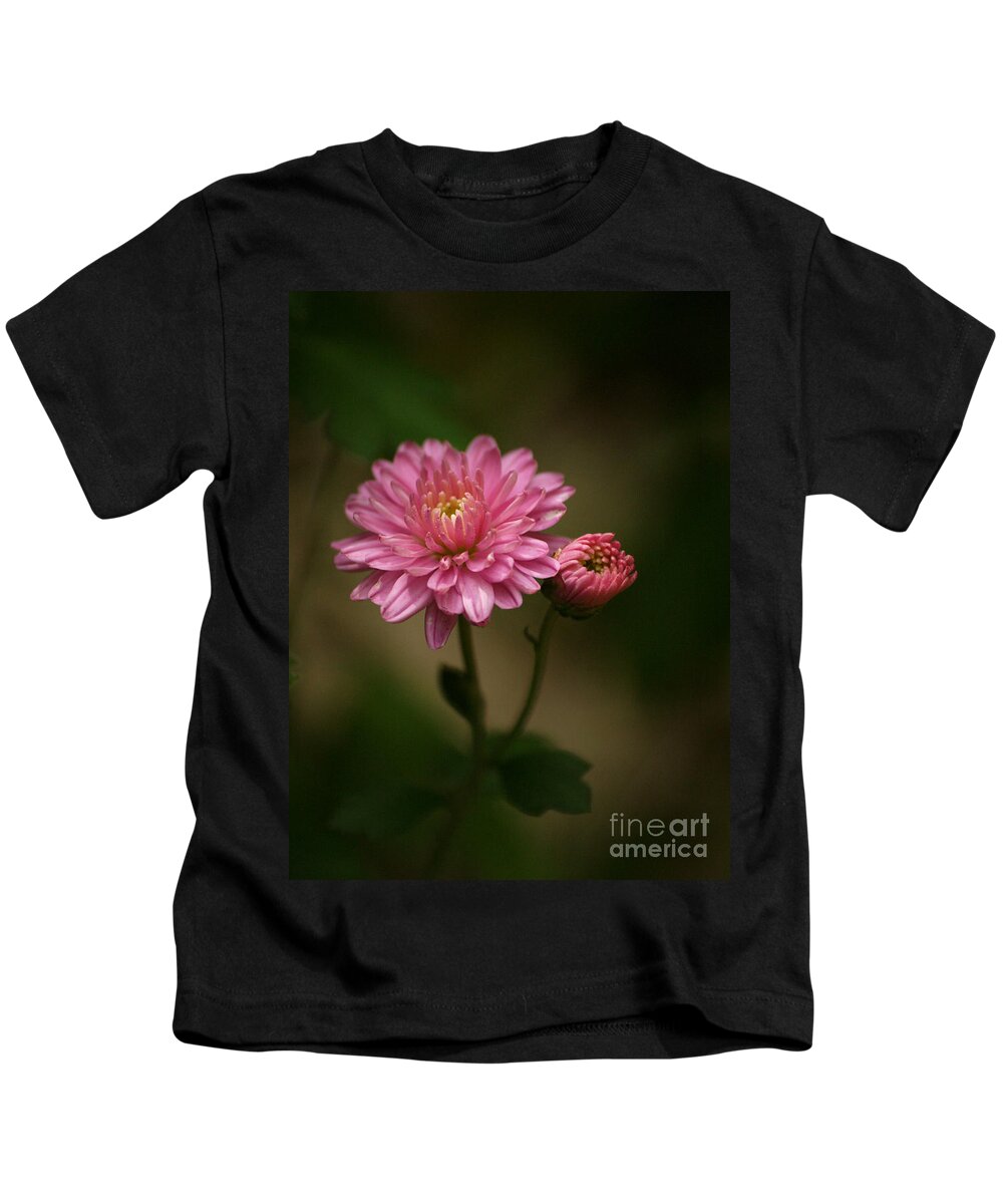 Flowers Kids T-Shirt featuring the photograph Mums In The Garden Shadows by Dorothy Lee
